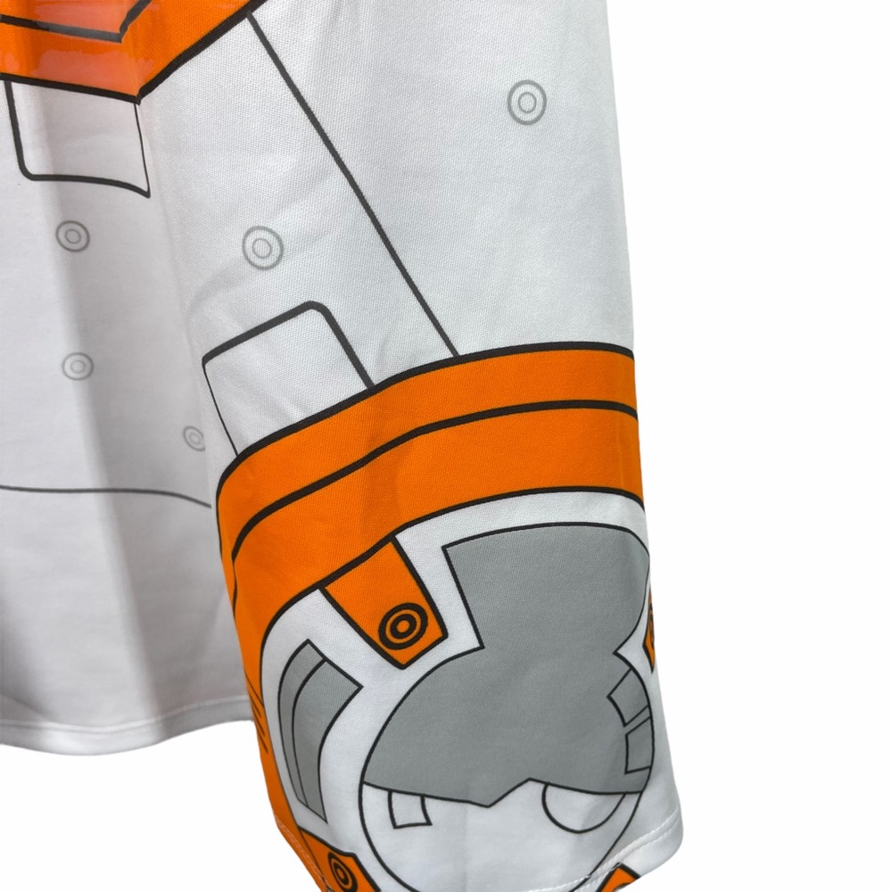 Star Wars BB8 Skater Dress Medium White Orange - Picture 4 of 11